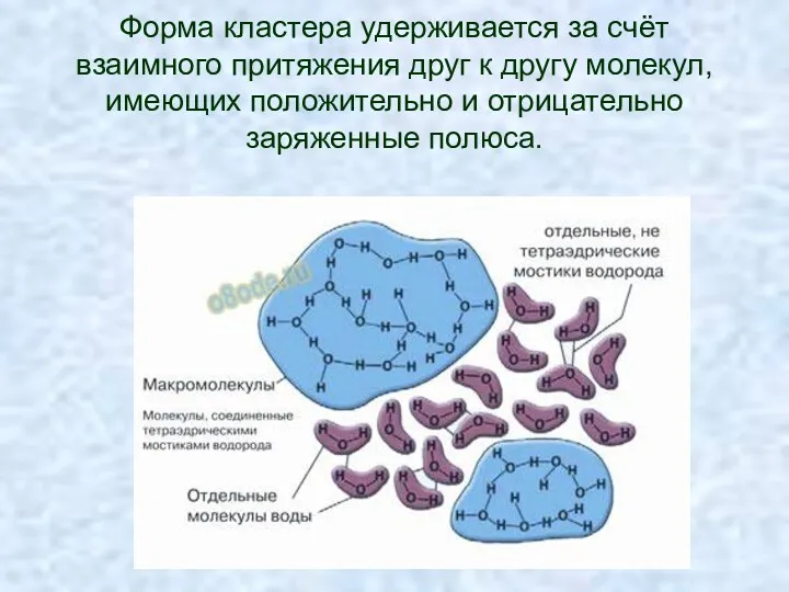 Форма кластера удерживается за счёт взаимного притяжения друг к другу