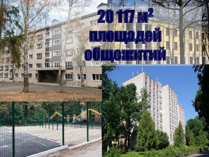 20 117 м2 площадей общежитий