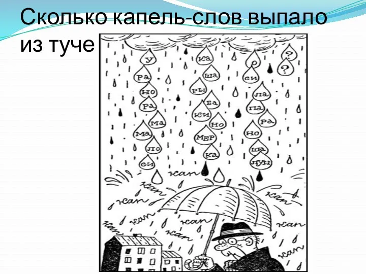 Сколько капель-слов выпало из тучек?