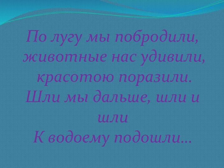 По лугу мы побродили, животные нас удивили, красотою поразили. Шли