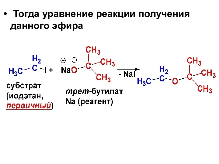 Тогда уравнение реакции получения данного эфира