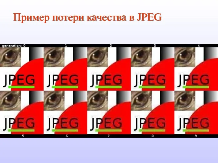 Пример потери качества в JPEG