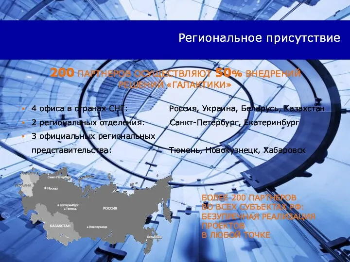 4 офиса в странах СНГ: Россия, Украина, Беларусь, Казахстан 2