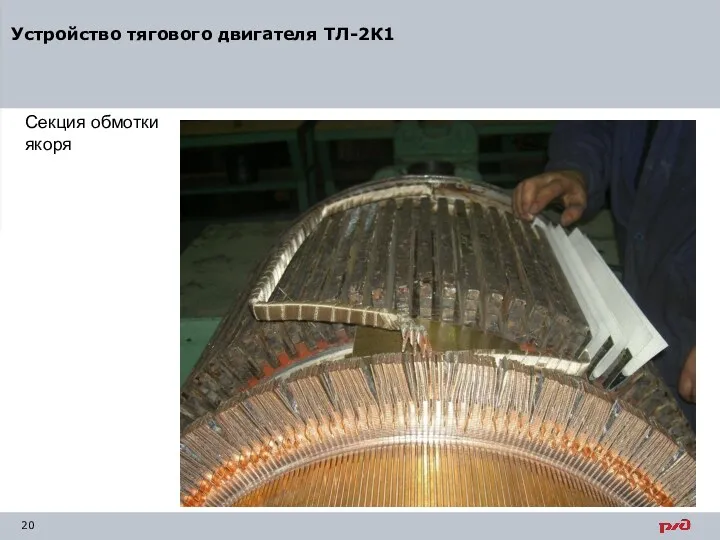 Секция обмотки якоря Устройство тягового двигателя ТЛ-2К1