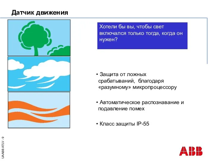 Датчик движения Защита от ложных срабатываний, благодаря «разумному» микропроцессору Автоматическое