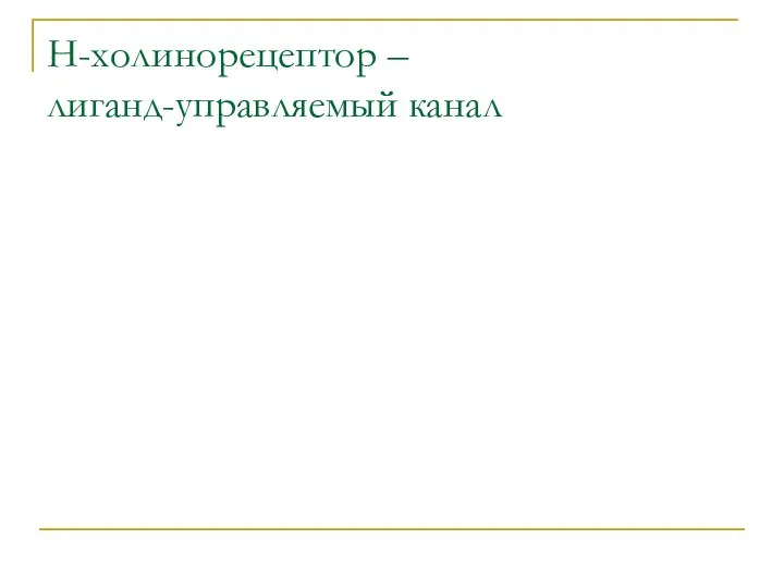 Н-холинорецептор – лиганд-управляемый канал