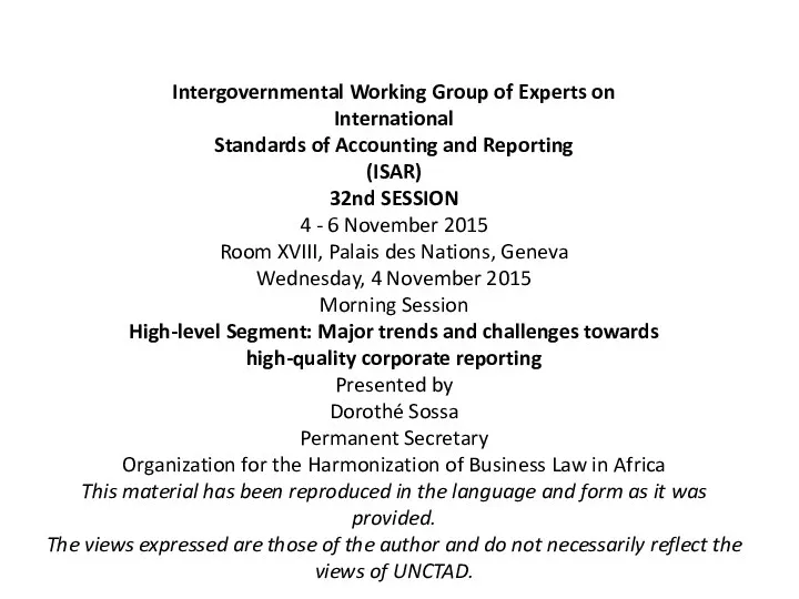 Intergovernmental Working Group of Experts on International Standards of Accounting