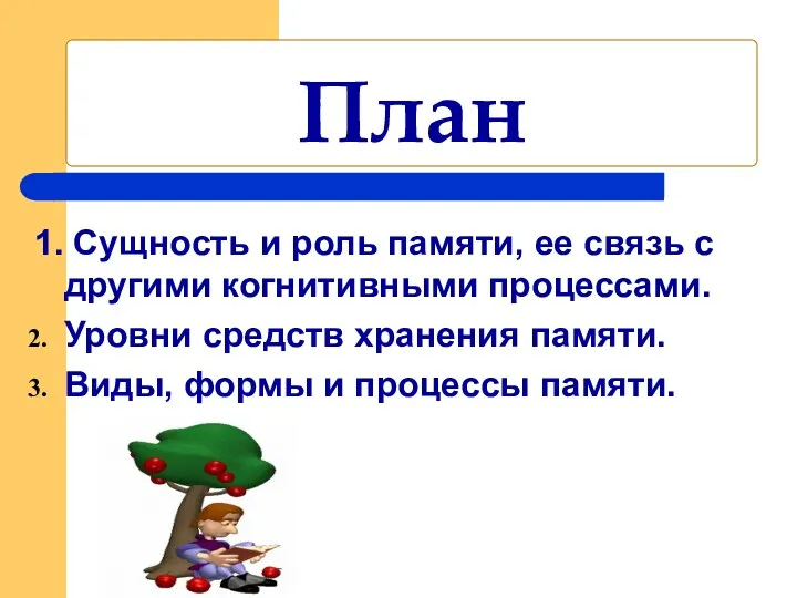 1. Сущность и роль памяти, ее связь с другими когнитивными