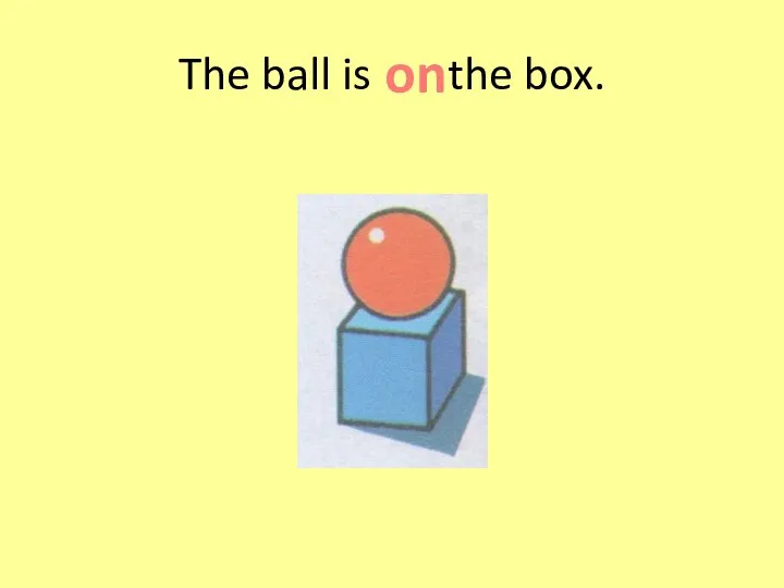 The ball is the box. on