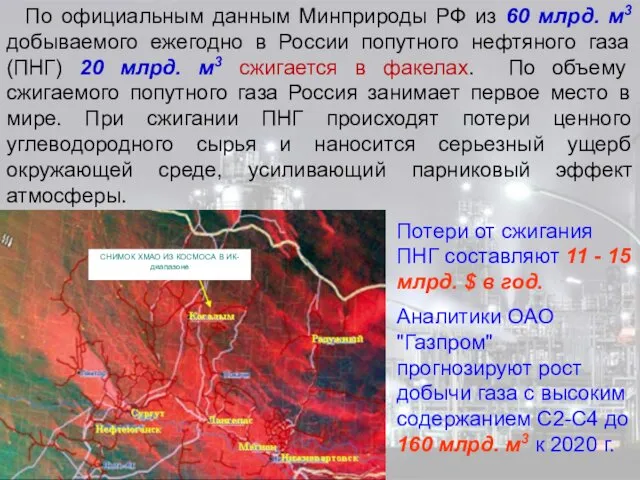 По официальным данным Минприроды РФ из 60 млрд. м3 добываемого