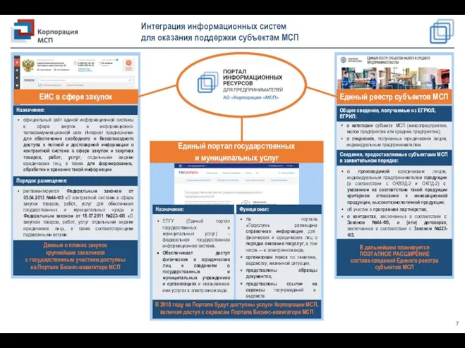 Интеграция информационных систем для оказания поддержки субъектам МСП 7 о