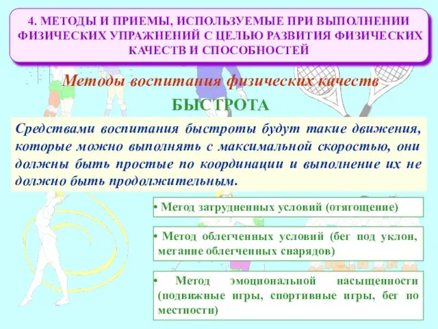 4. МЕТОДЫ И ПРИЕМЫ, ИСПОЛЬЗУЕМЫЕ ПРИ ВЫПОЛНЕНИИ ФИЗИЧЕСКИХ УПРАЖНЕНИЙ С