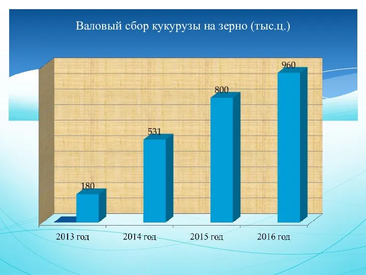 Валовый сбор кукурузы на зерно (тыс.ц.)