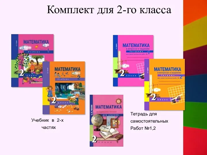 Комплект для 2-го класса Тетрадь для самостоятельных Работ №1,2 Учебник в 2-х частях