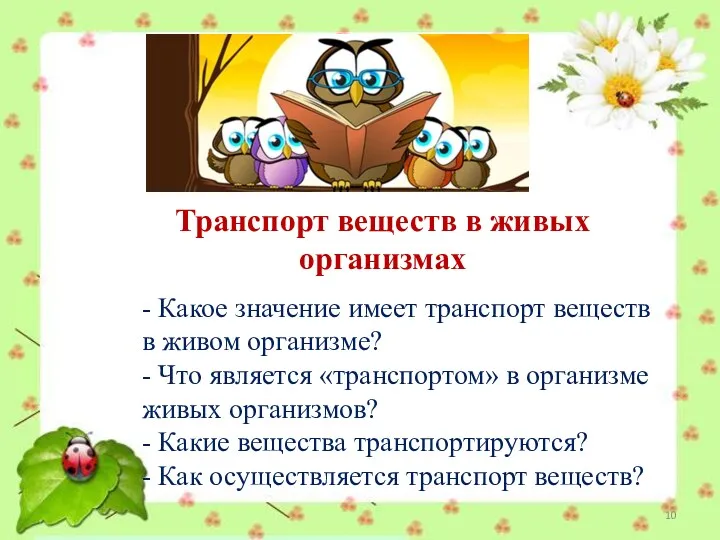 - Какое значение имеет транспорт веществ в живом организме? -