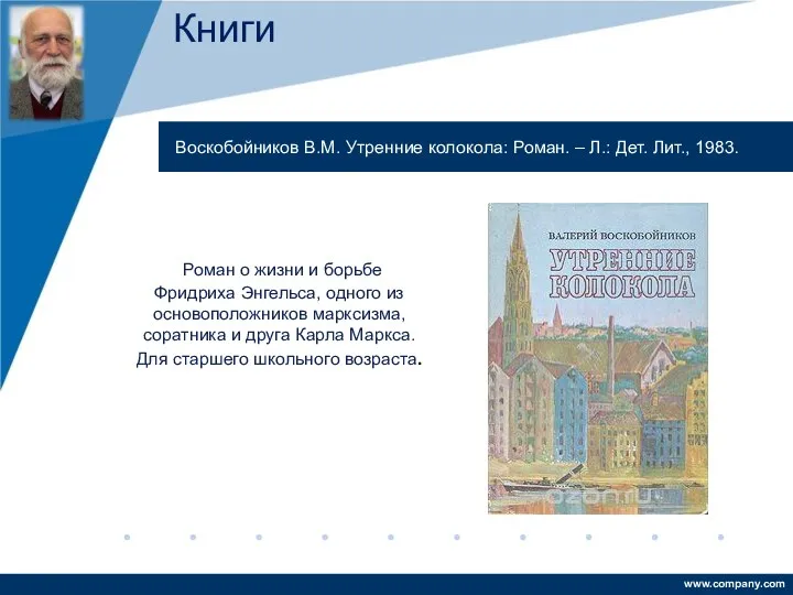 Воскобойников В.М. Утренние колокола: Роман. – Л.: Дет. Лит., 1983.