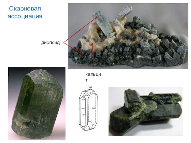 Скарновая ассоциация кальцит диопсид