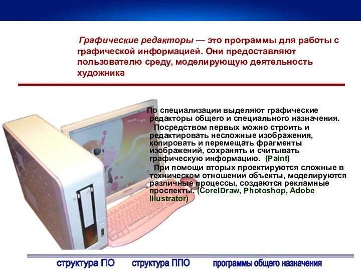 Графические редакторы — это программы для работы с графической информацией.