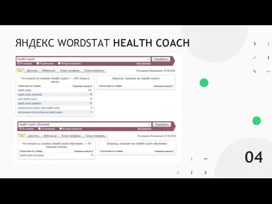 ЯНДЕКС WORDSTAT HEALTH COACH 04