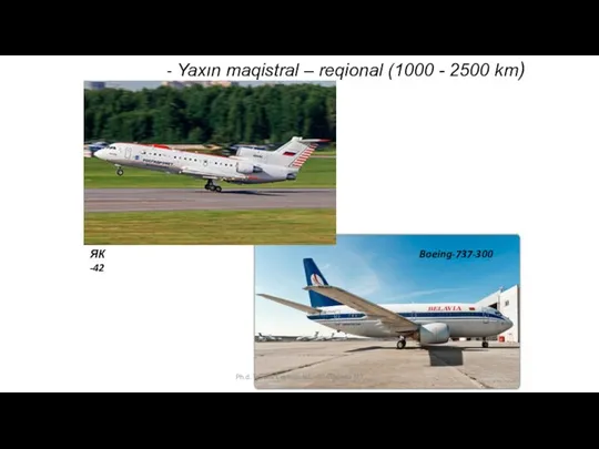 ЯК -42 - Yaxın maqistral – reqional (1000 - 2500 km) Boeing-737-300 Ph.d.