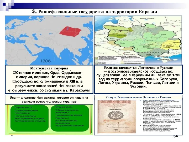 * * 3. Раннефеодальные государства на территории Евразии Великое княжество