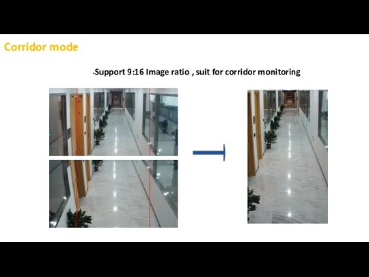 Support 9:16 Image ratio , suit for corridor monitoring Corridor mode