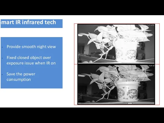 Smart IR infrared tech Provide smooth night view Fixed closed