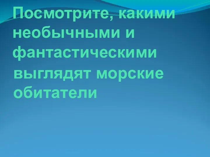 Посмотрите, какими необычными и фантастическими выглядят морские обитатели