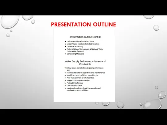 PRESENTATION OUTLINE