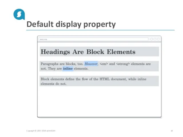 Default display property Copyright © 2007-2018 ALTEXSOFT