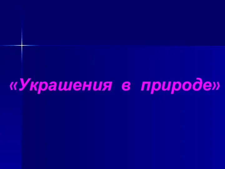 «Украшения в природе»