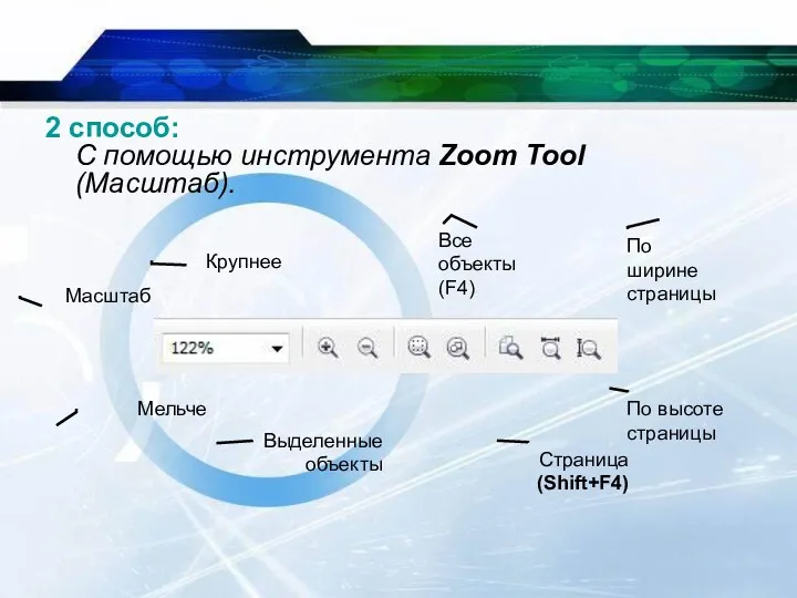2 способ: С помощью инструмента Zoom Tool (Масштаб).