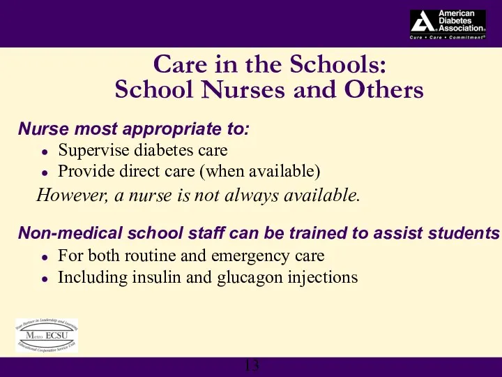 Care in the Schools: School Nurses and Others Nurse most