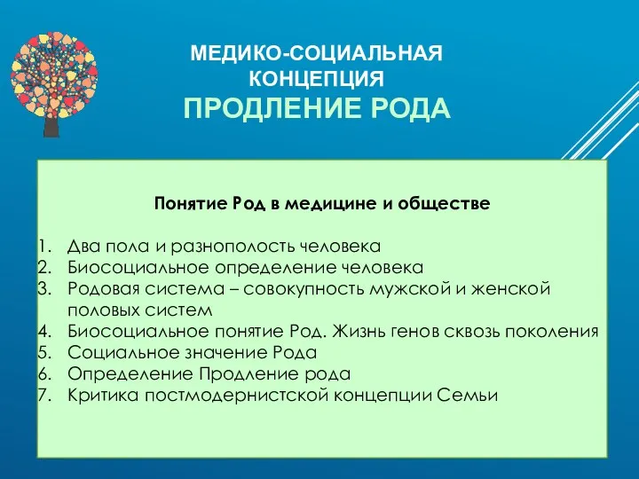 Понятие Род в медицине и обществе Два пола и разнополость