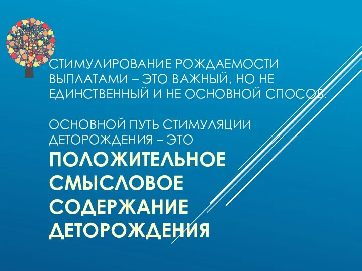 СТИМУЛИРОВАНИЕ РОЖДАЕМОСТИ ВЫПЛАТАМИ – ЭТО ВАЖНЫЙ, НО НЕ ЕДИНСТВЕННЫЙ И