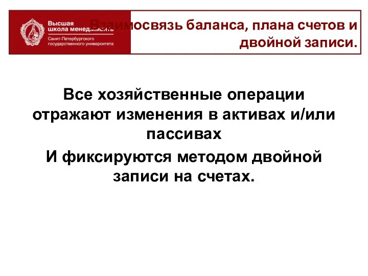 Все хозяйственные операции отражают изменения в активах и/или пассивах И