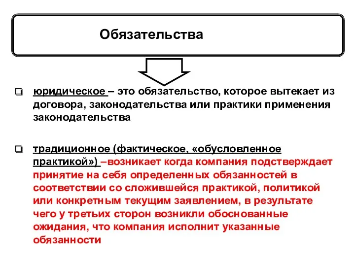 Активы = Обязательства Капитал юридическое – это обязательство, которое вытекает