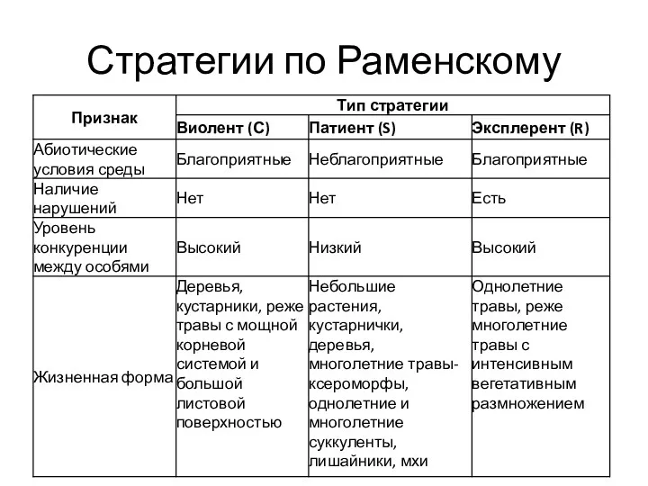 Стратегии по Раменскому