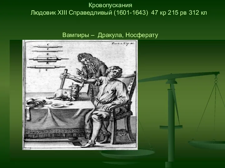 Кровопускания Людовик XIII Справедливый (1601-1643) 47 кр 215 рв 312 кл Вампиры – Дракула, Носферату