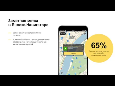Заметная метка в Яндекс.Навигаторе Более заметные зеленые метки на карте