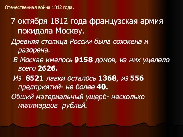 Отечественная война 1812 года. 7 октября 1812 года французская армия