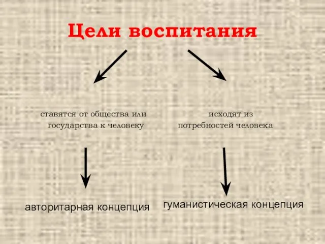 Цели воспитания ставятся от общества или исходят из государства к