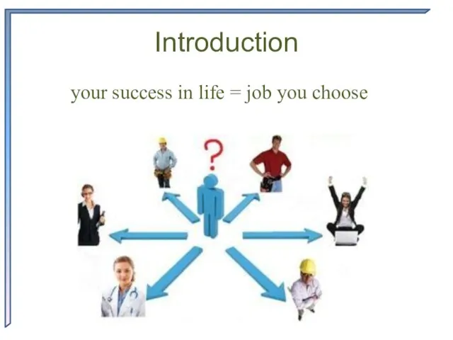 Introduction your success in life = job you choose