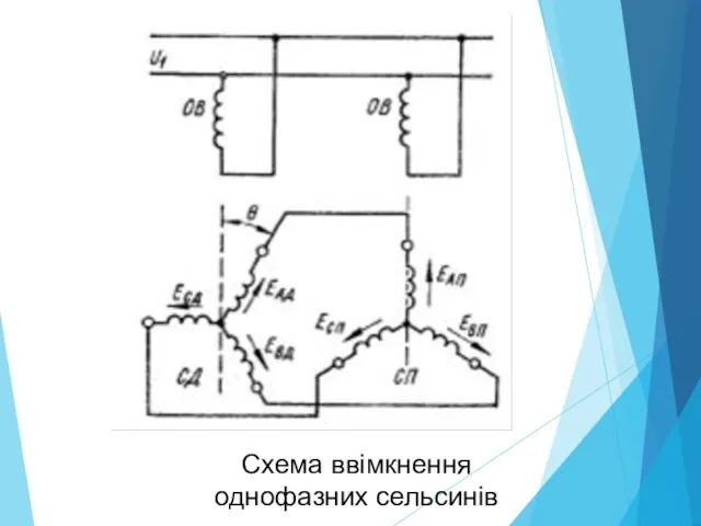 Схема ввімкнення однофазних сельсинів