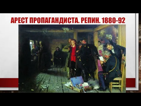 АРЕСТ ПРОПАГАНДИСТА. РЕПИН. 1880-92