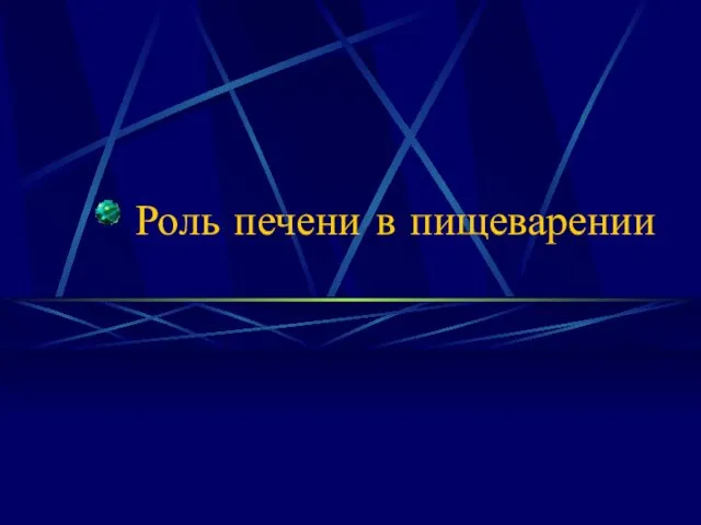 Роль печени в пищеварении