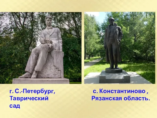 г. С.-Петербург, Таврический сад с. Константиново , Рязанская область.