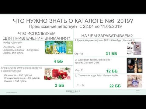 ЧТО НУЖНО ЗНАТЬ О КАТАЛОГЕ №6 2019? ЧТО ИСПОЛЬЗУЕМ ДЛЯ ПРИВЛЕЧЕНИЯ ВНИМАНИЯ? Набор