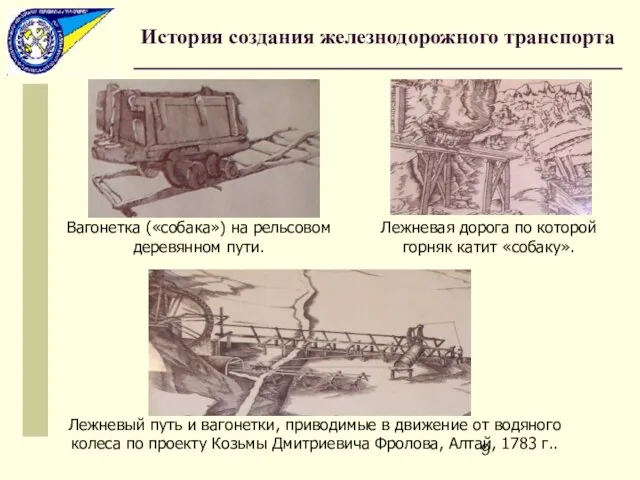 Лежневая дорога по которой горняк катит «собаку». Вагонетка («собака») на рельсовом деревянном пути.