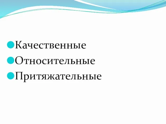 Качественные Относительные Притяжательные